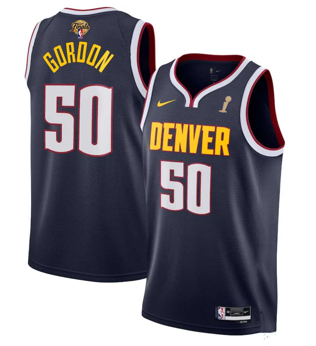 Men%27s Denver Nuggets #50 Aaron Gordon Navy 2023 Finals Champions Icon EditionStitched Basketball Jersey->denver nuggets->NBA Jersey